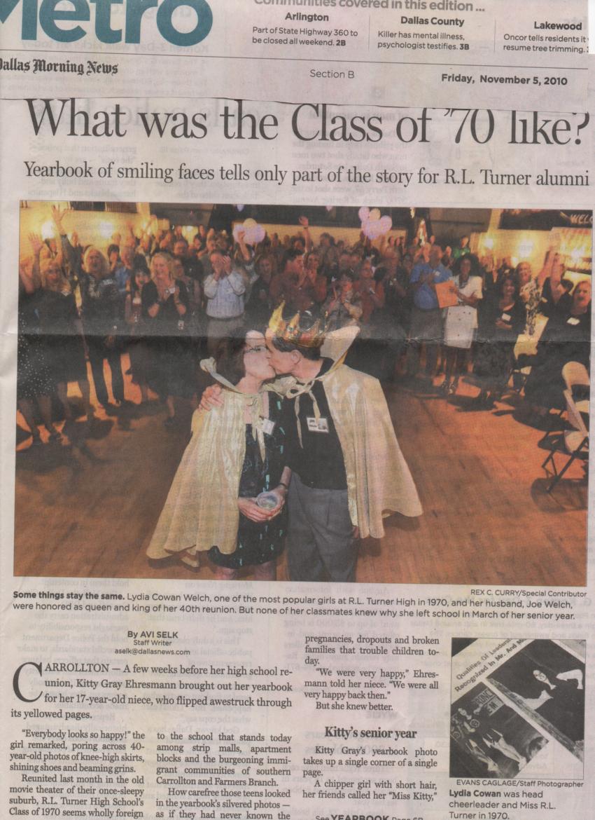 Dallas Morning News Article About the Class of 1970!